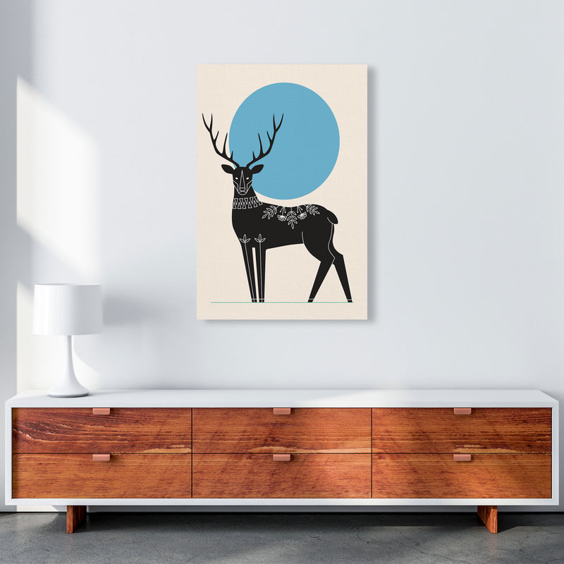Blue Moonlight Deer Art Print by Jason Stanley A1 Canvas