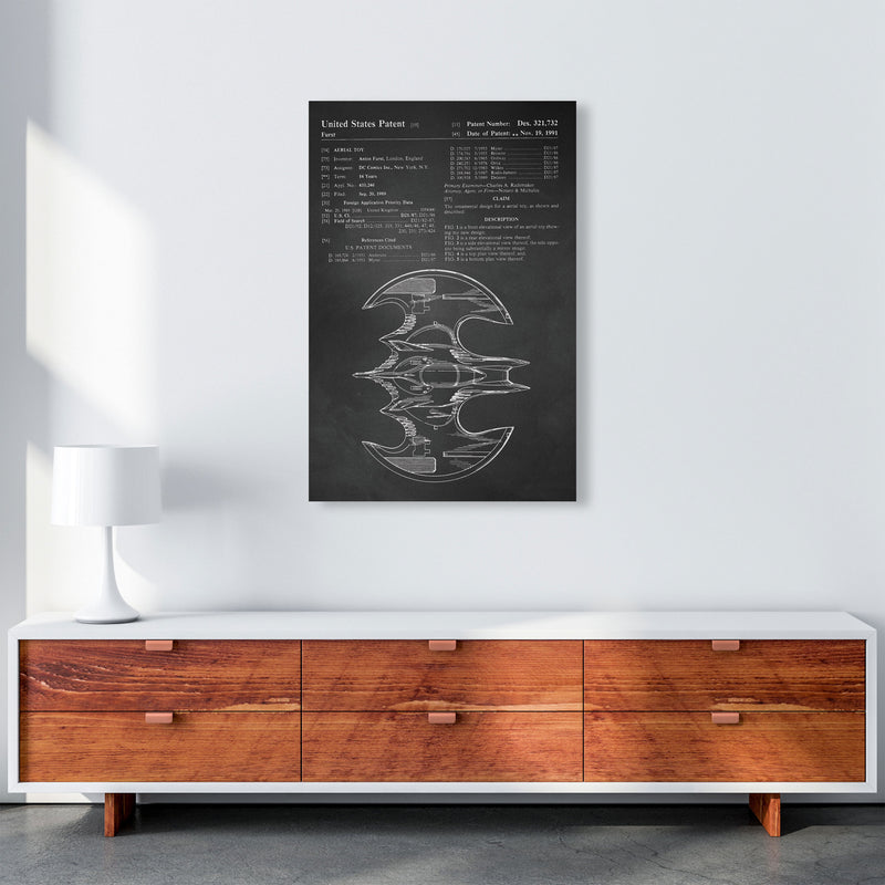 Batwing Patent Side View- Chalkboard Art Print by Jason Stanley A1 Canvas