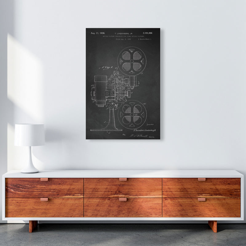 Motion Picture Projector Patent-Chalkboard Art Print by Jason Stanley A1 Canvas