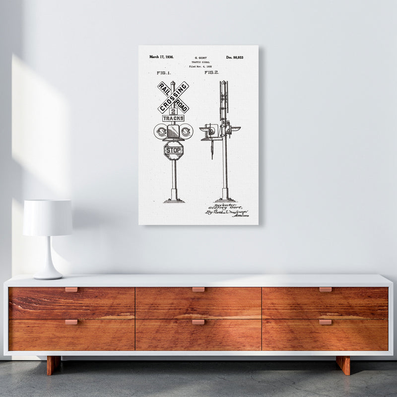 Rail Road Crossing Sign Patent Art Print by Jason Stanley A1 Canvas