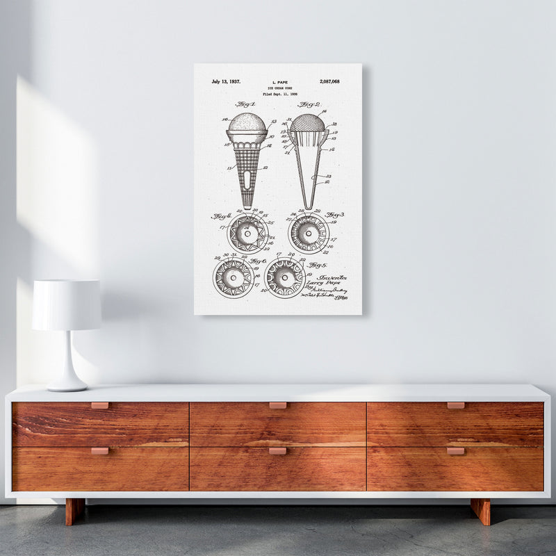 Ice Cream Cone Patent Art Print by Jason Stanley A1 Canvas