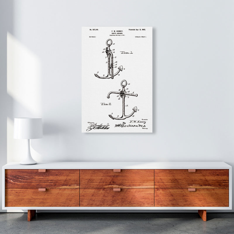 Anchor Patent White Art Print by Jason Stanley A1 Canvas