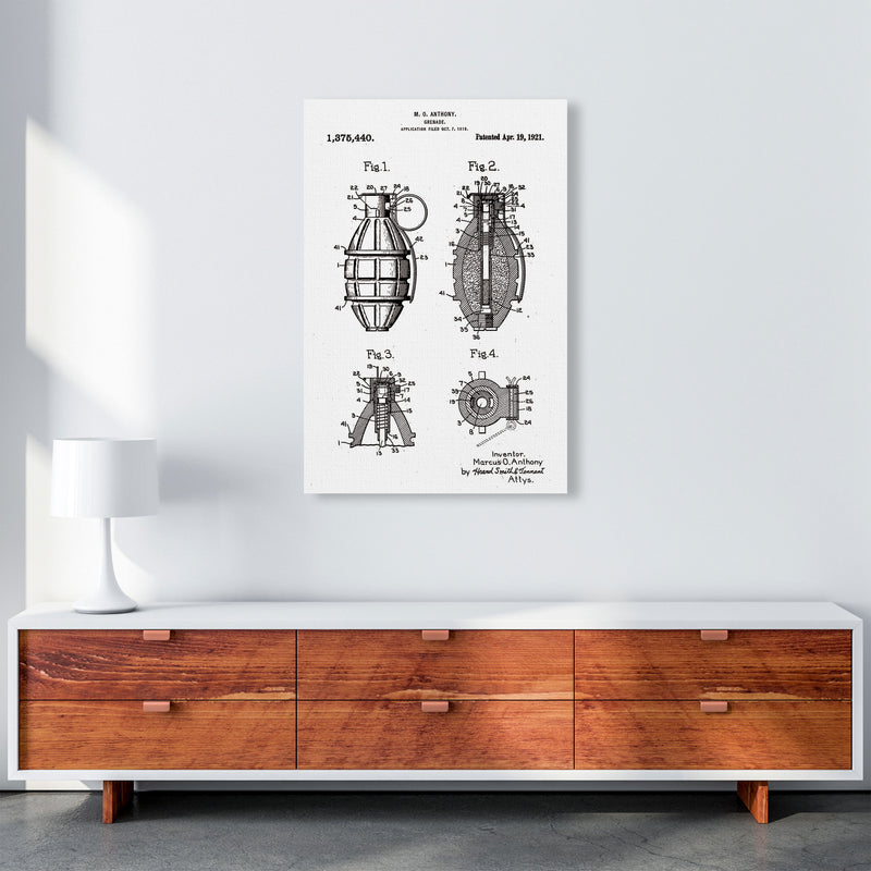 Grenade Patent Art Print by Jason Stanley A1 Canvas