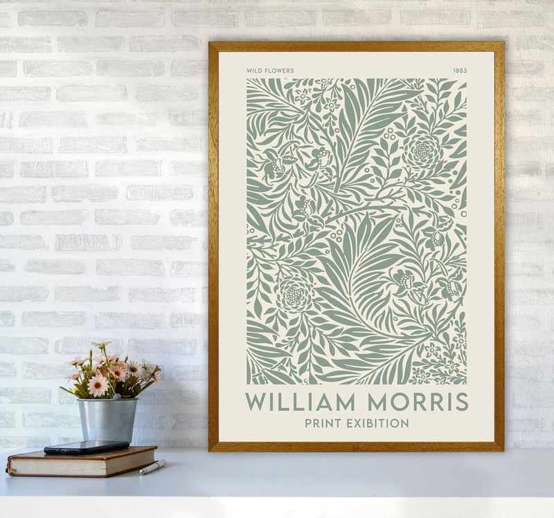 William Morris- Green Wild Flowers Art Print by Jason Stanley A1 Print Only