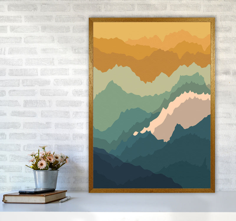 Japanese Mountain Topography Art Print by Jason Stanley A1 Print Only