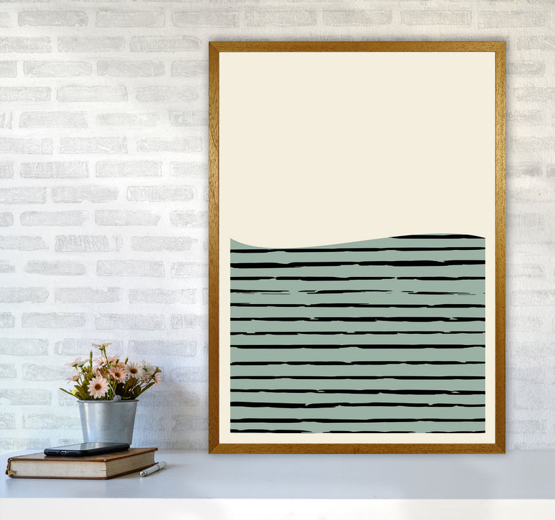 Green Minimal Midcentury Art Print by Jason Stanley A1 Print Only