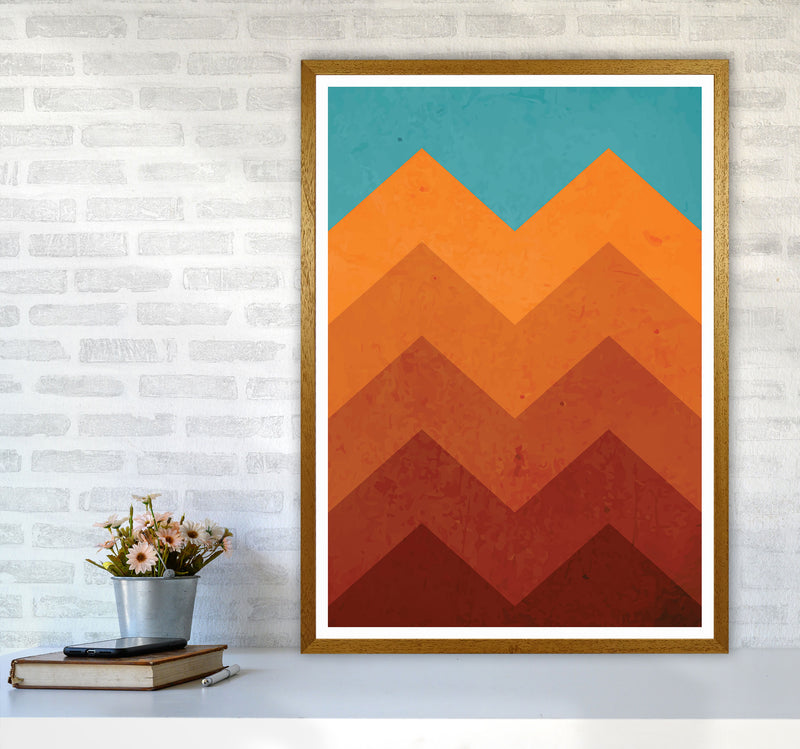 Abstract Orange Mountain Art Print by Jason Stanley A1 Print Only