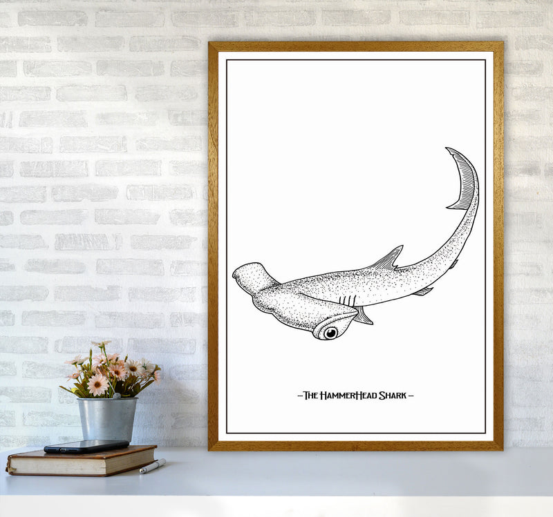 The Hammerhead Shark Art Print by Jason Stanley A1 Print Only
