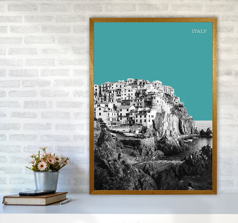 Halftone Italy Blue Art Print by Jason Stanley A1 Print Only