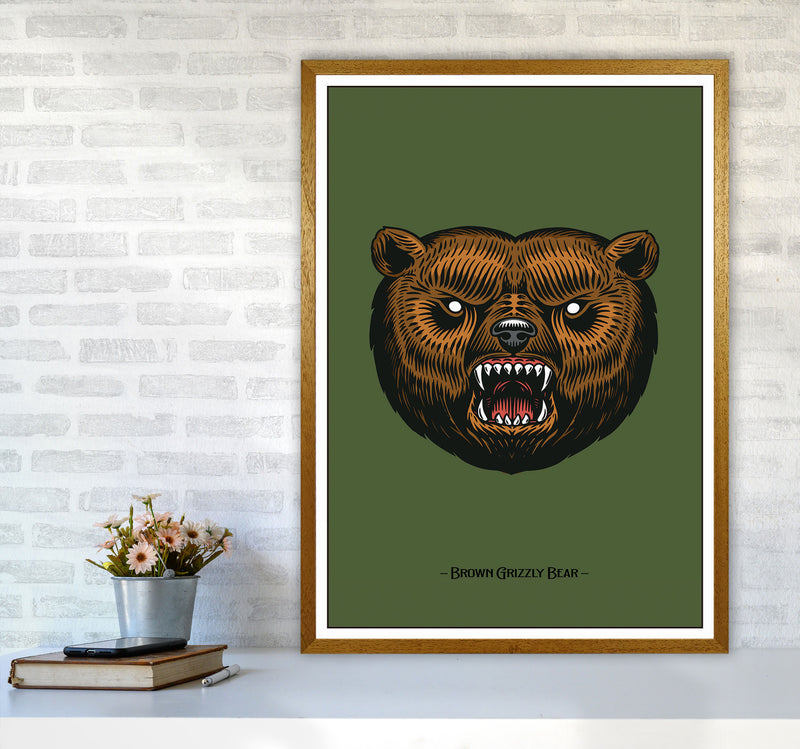 Brown Grizzly Bear Art Print by Jason Stanley A1 Print Only