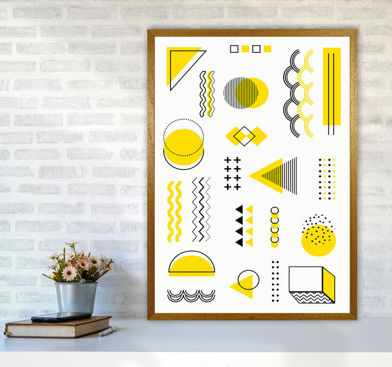 Yellow Shapes Art Print by Jason Stanley A1 Print Only