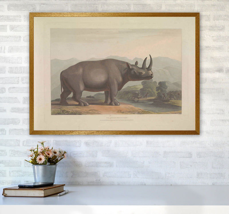 Vintage Rhino Illustration Art Print by Jason Stanley A1 Print Only
