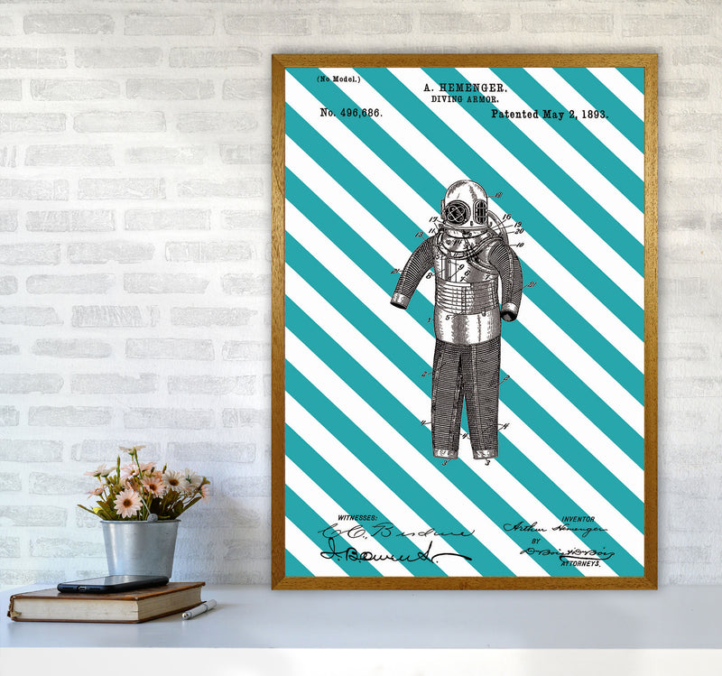 Diving Armor Patent Side Stripe Art Print by Jason Stanley A1 Print Only