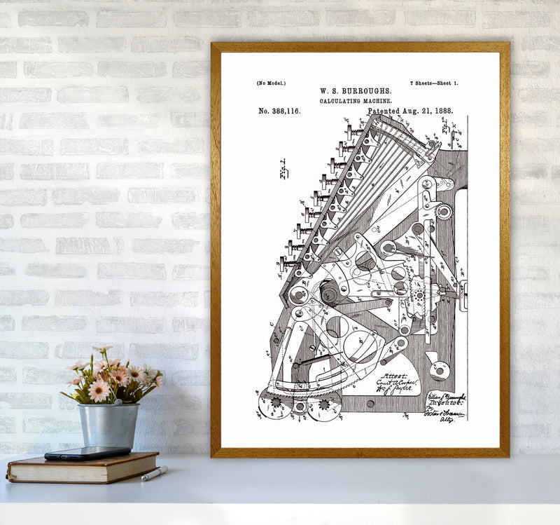 Calculating Machine Patent Art Print by Jason Stanley A1 Print Only