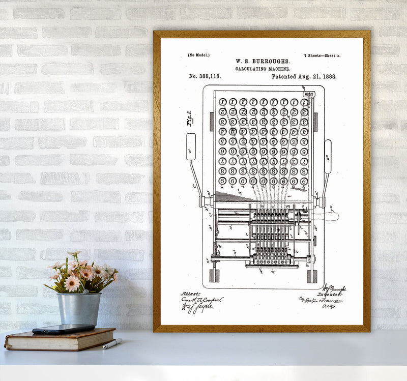 Calculating Machine Patent 2 Art Print by Jason Stanley A1 Print Only