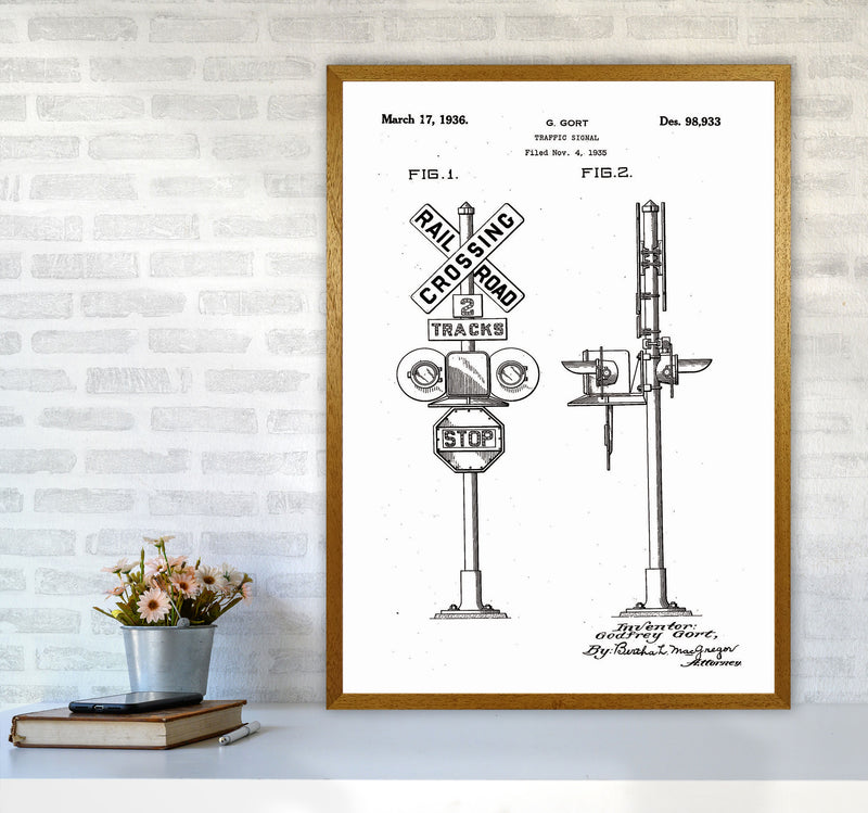 Rail Road Crossing Sign Patent Art Print by Jason Stanley A1 Print Only