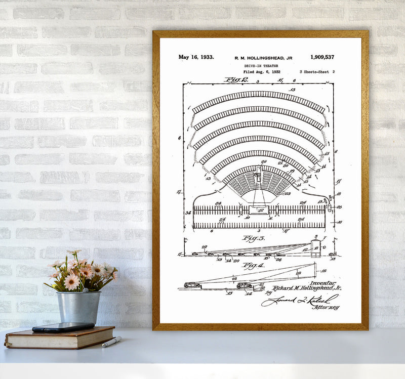 Drive In Theatre Patent Art Print by Jason Stanley A1 Print Only