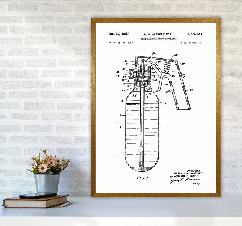 Fire Extinguisher Patent Art Print by Jason Stanley A1 Print Only