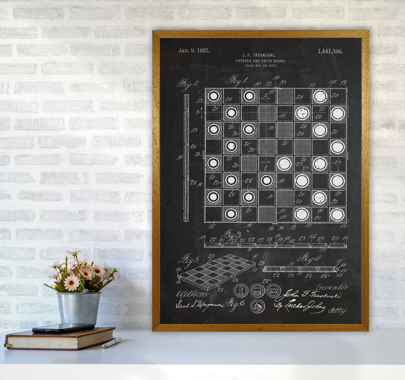 Chess And Checkers Patent Art Print by Jason Stanley A1 Print Only