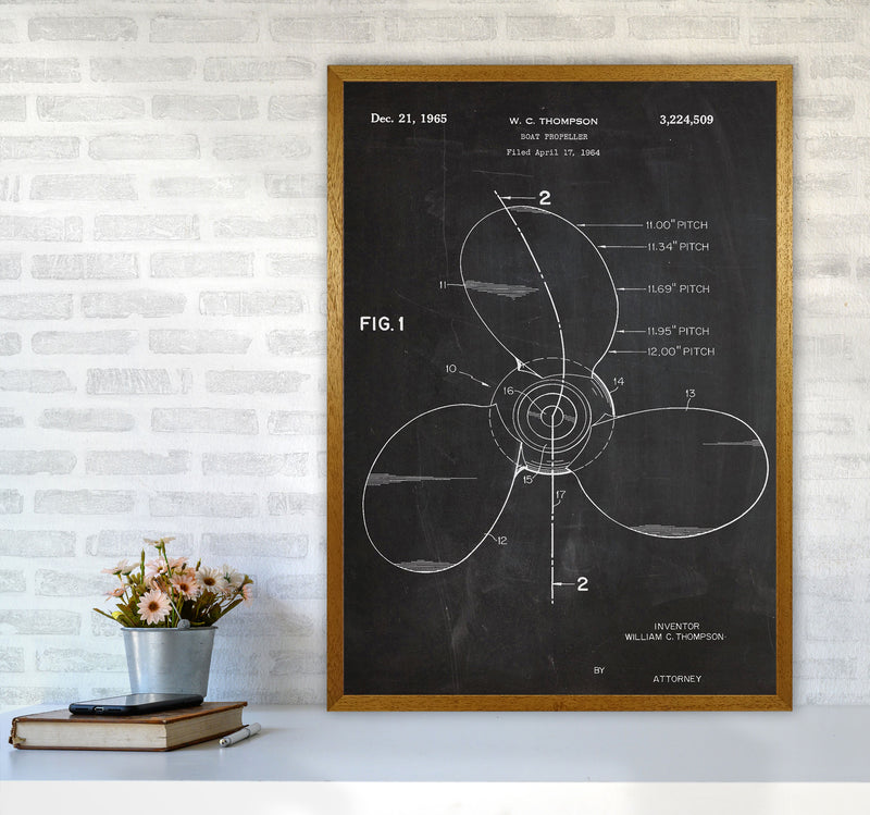 Boat Propeller Patent Art Print by Jason Stanley A1 Print Only