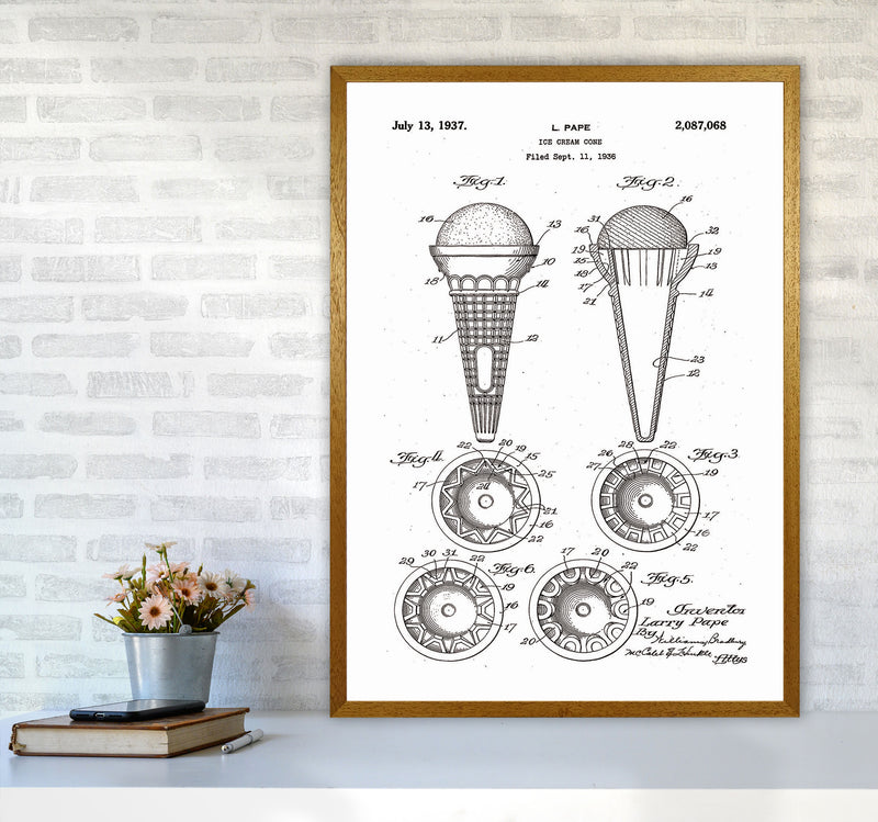 Ice Cream Cone Patent Art Print by Jason Stanley A1 Print Only