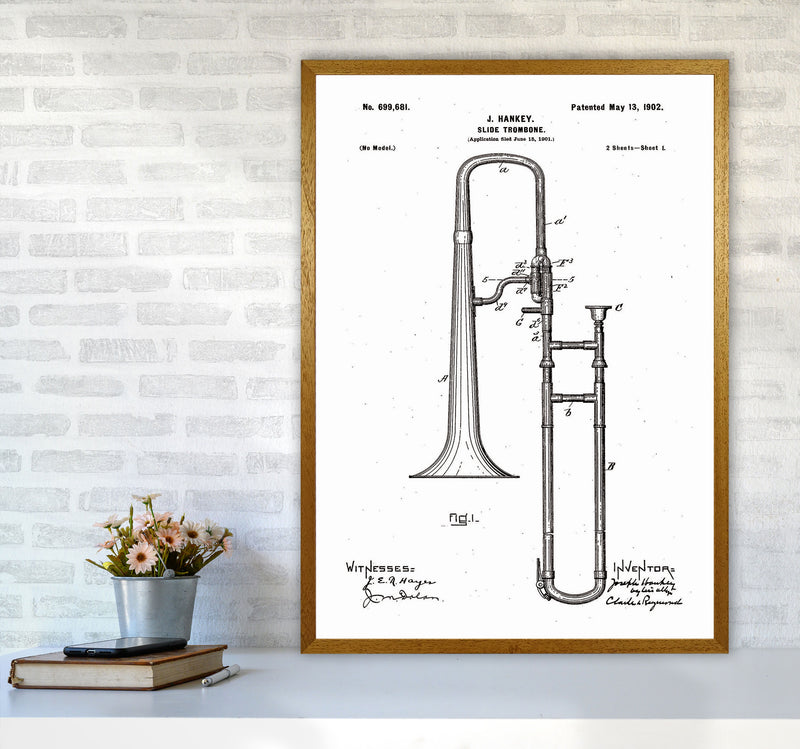 Slide Trombone Patent Art Print by Jason Stanley A1 Print Only