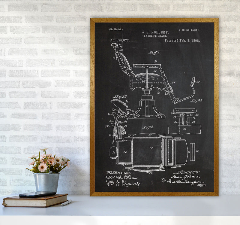 Barber's Chair Patent Art Print by Jason Stanley A1 Print Only