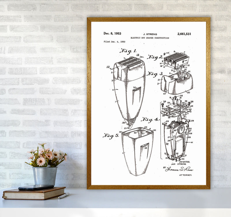 Electric Razor Patent Art Print by Jason Stanley A1 Print Only