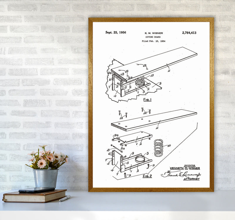 Diving Board Patent Art Print by Jason Stanley A1 Print Only