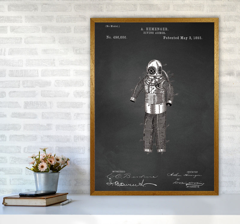Diving Armor Patent Art Print by Jason Stanley A1 Print Only