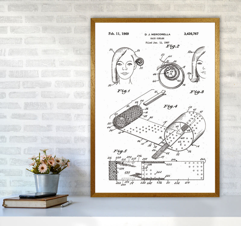 Hair Curler Patent Art Print by Jason Stanley A1 Print Only