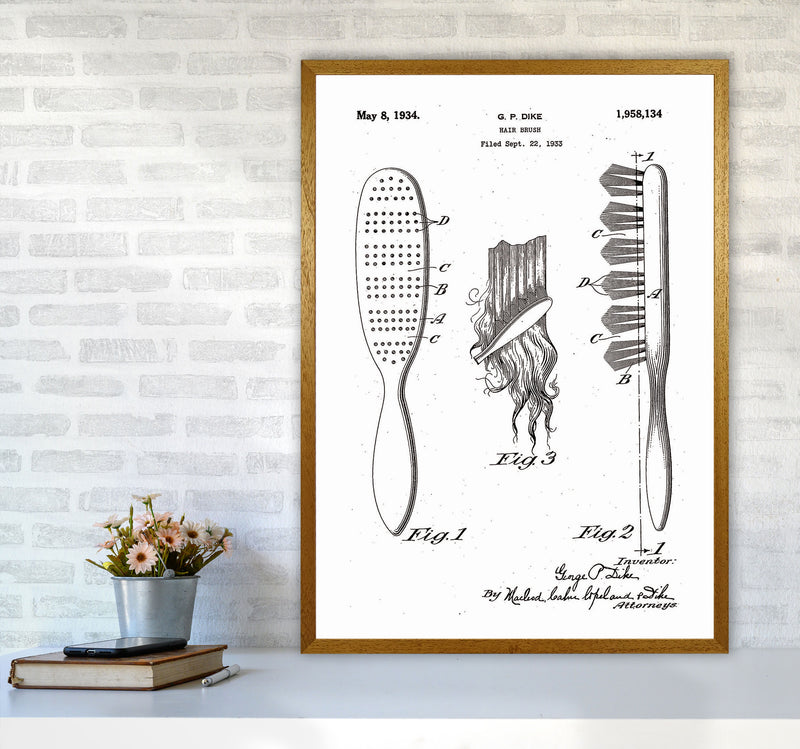 Hair Brush Patent Art Print by Jason Stanley A1 Print Only