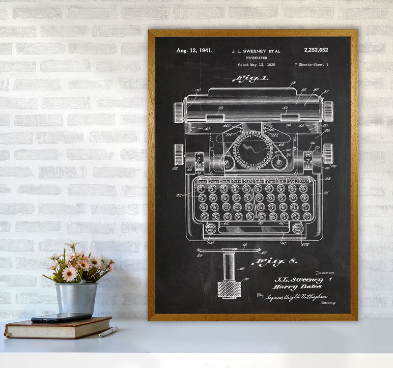 Type Writer Patent Art Print by Jason Stanley A1 Print Only