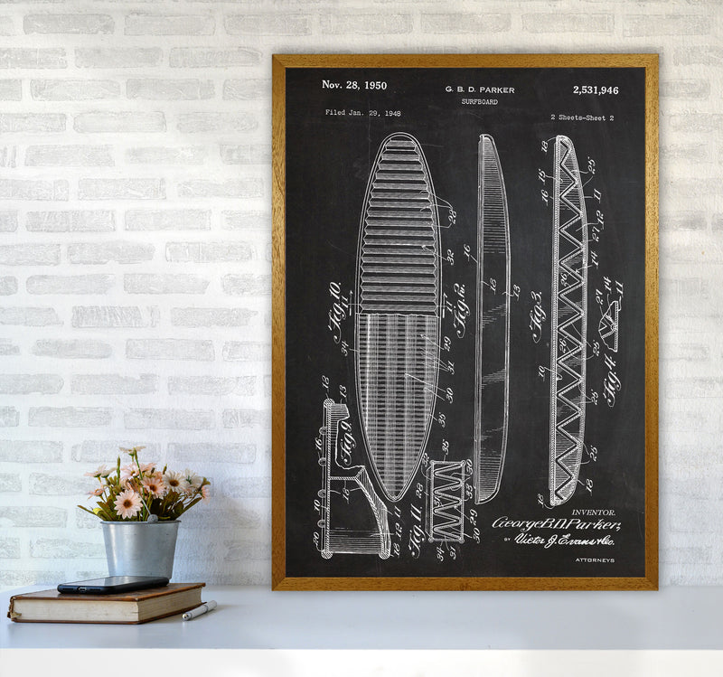 Surfboard Patent Art Print by Jason Stanley A1 Print Only