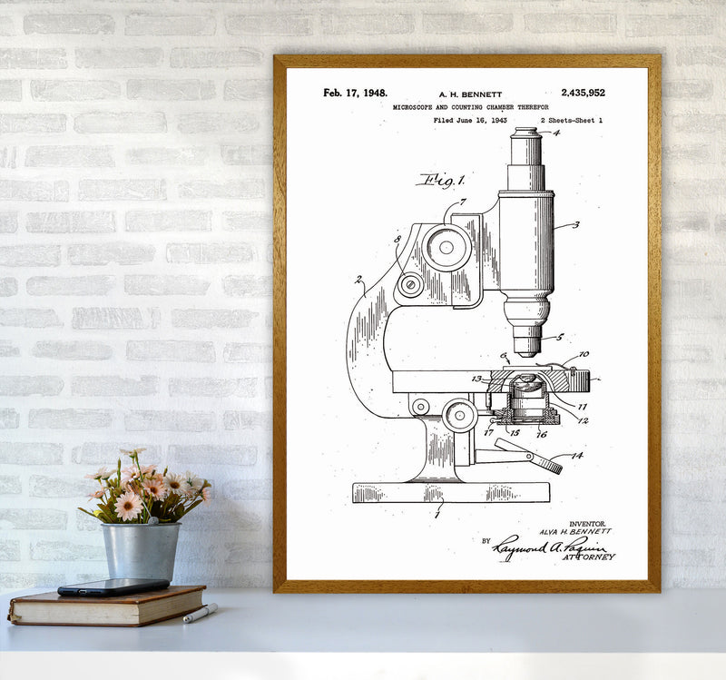 Microscope Patent Art Print by Jason Stanley A1 Print Only