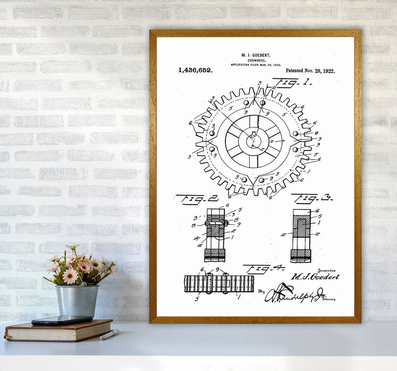 Cogwheel Patent Art Print by Jason Stanley A1 Print Only