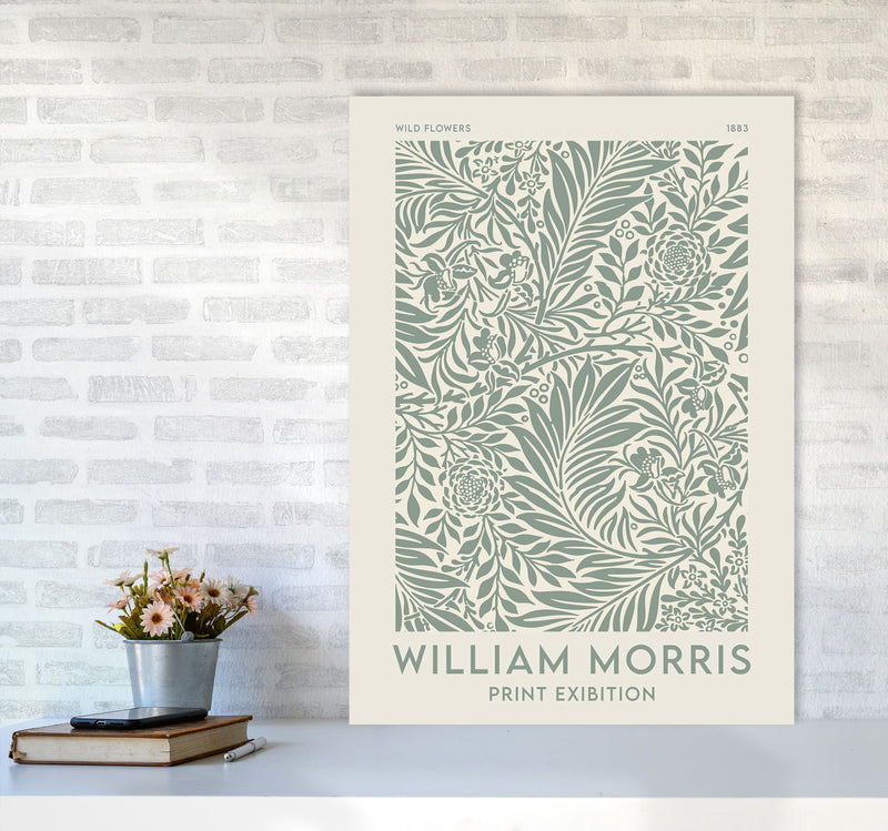 William Morris- Green Wild Flowers Art Print by Jason Stanley A1 Black Frame