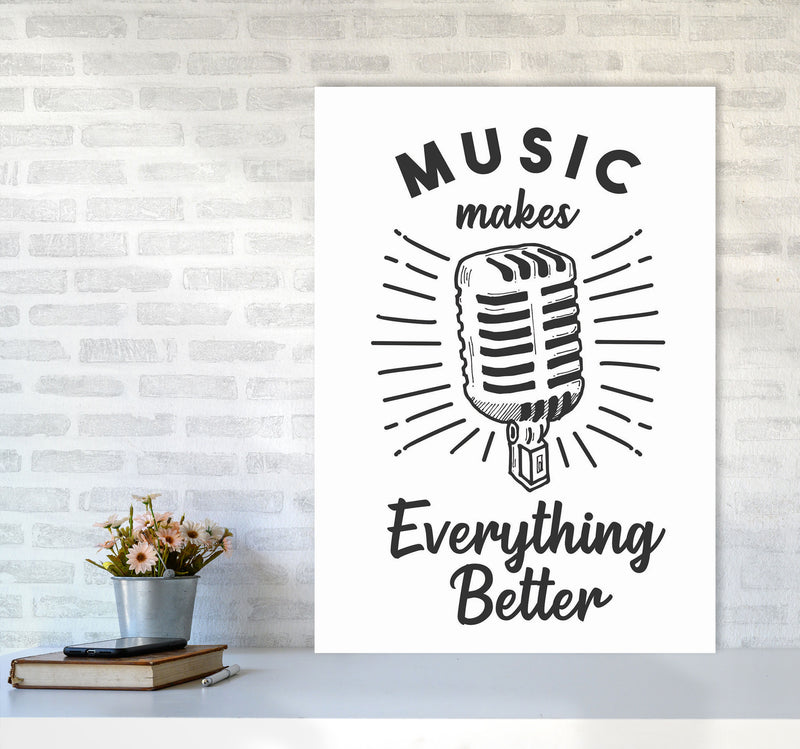 Music Makes Everything Better Art Print by Jason Stanley A1 Black Frame