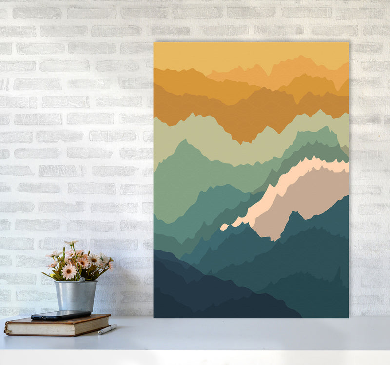 Japanese Mountain Topography Art Print by Jason Stanley A1 Black Frame