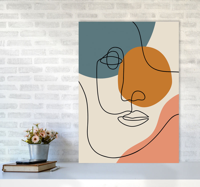 Abstract Face Line Drawing Art Print by Jason Stanley A1 Black Frame