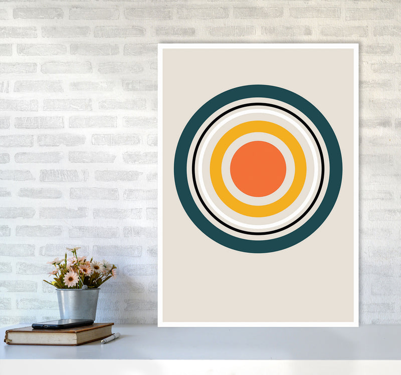 Retro Geometric Circle 3 Art Print by Jason Stanley A1 Black Frame