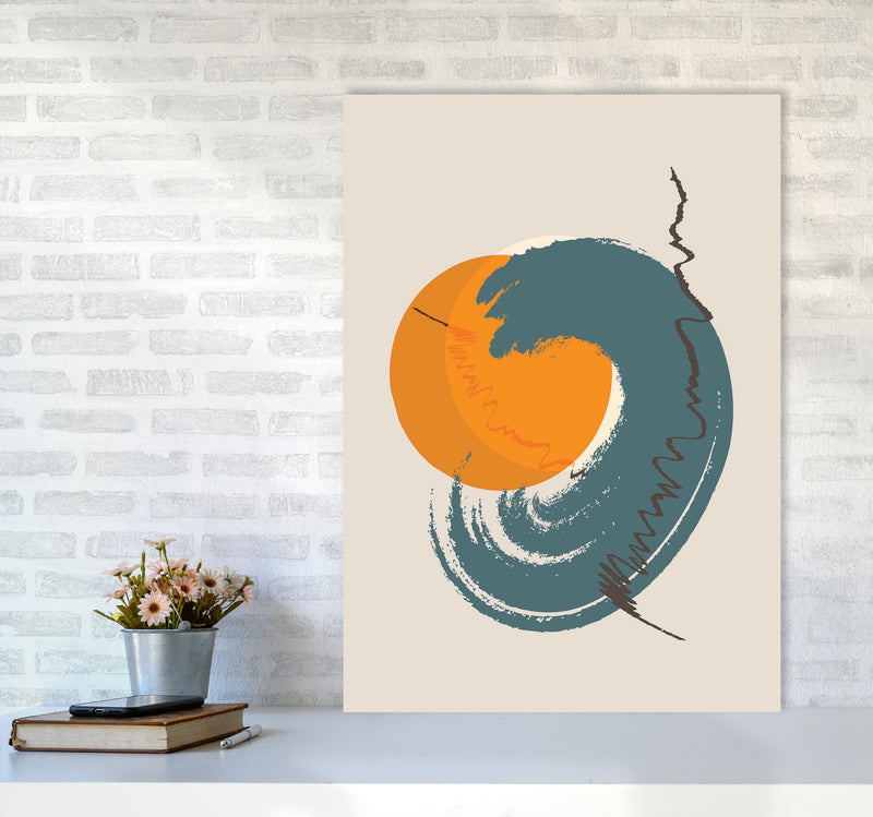 Sunshine Abstract Swirl Art Print by Jason Stanley A1 Black Frame