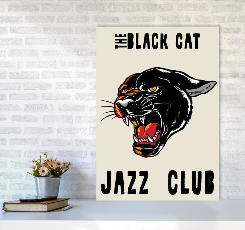 The Black Cat Jazz Club Art Print by Jason Stanley A1 Black Frame