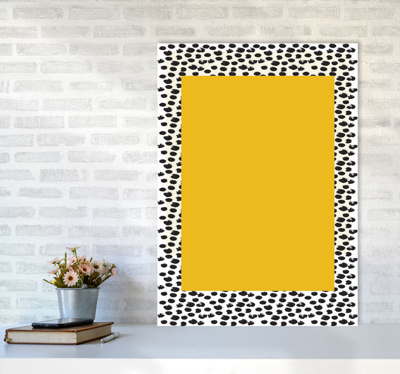 Minimal Yellow Poster Art Print by Jason Stanley A1 Black Frame