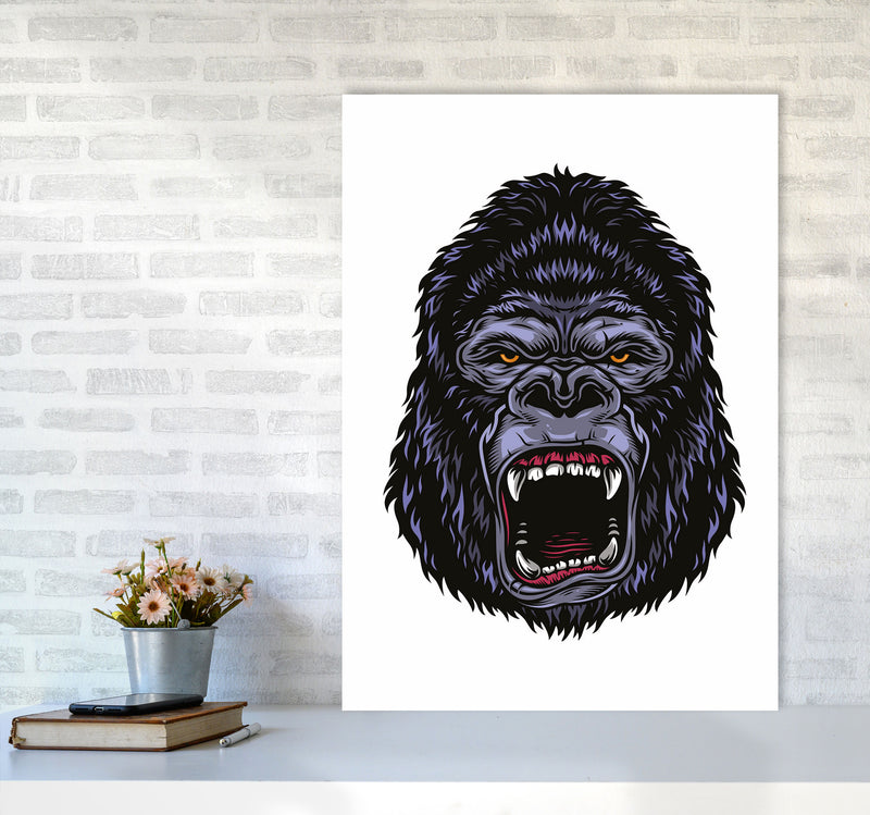 Gorilla Illustration Art Print by Jason Stanley A1 Black Frame