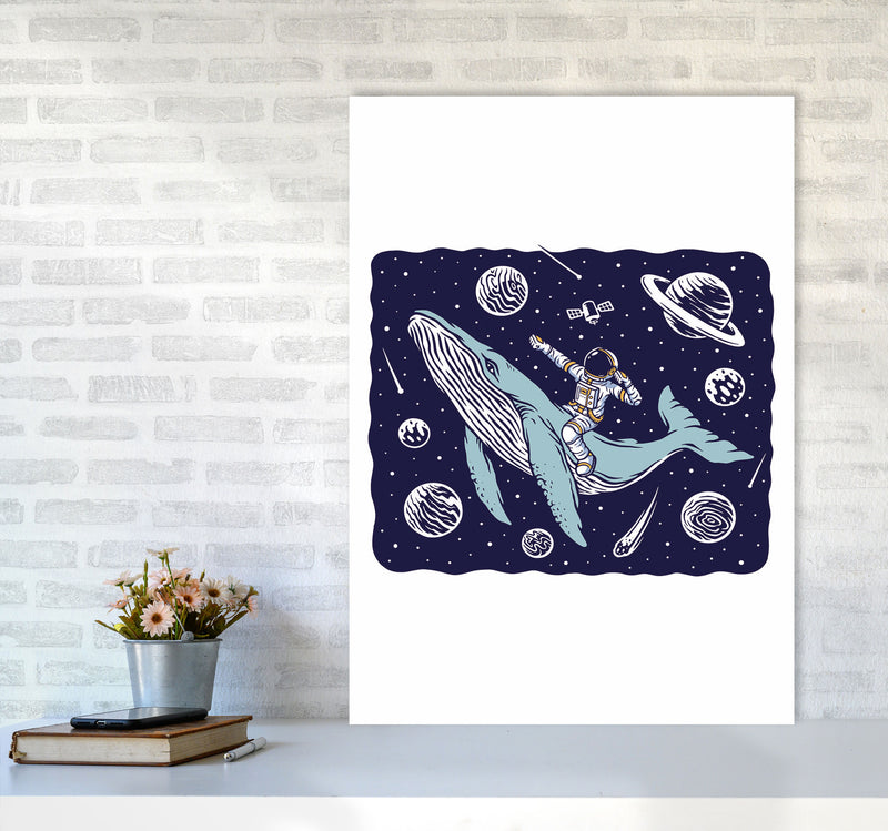 Galactic Whale Rider Art Print by Jason Stanley A1 Black Frame