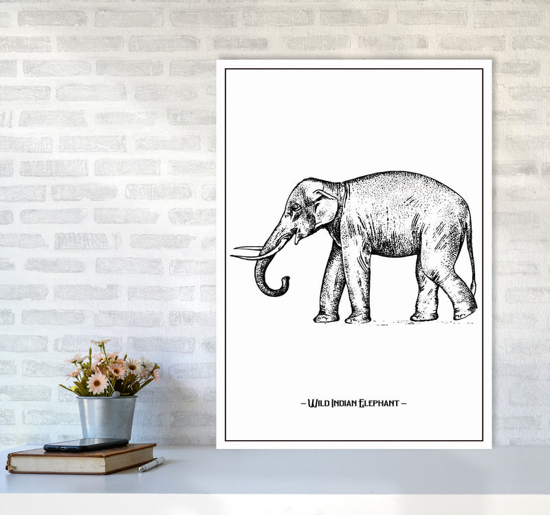 Wild Indian Elephant Art Print by Jason Stanley A1 Black Frame