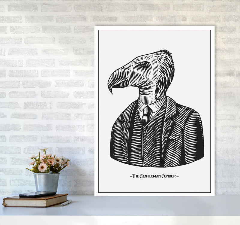 The Gentleman Condor Art Print by Jason Stanley A1 Black Frame
