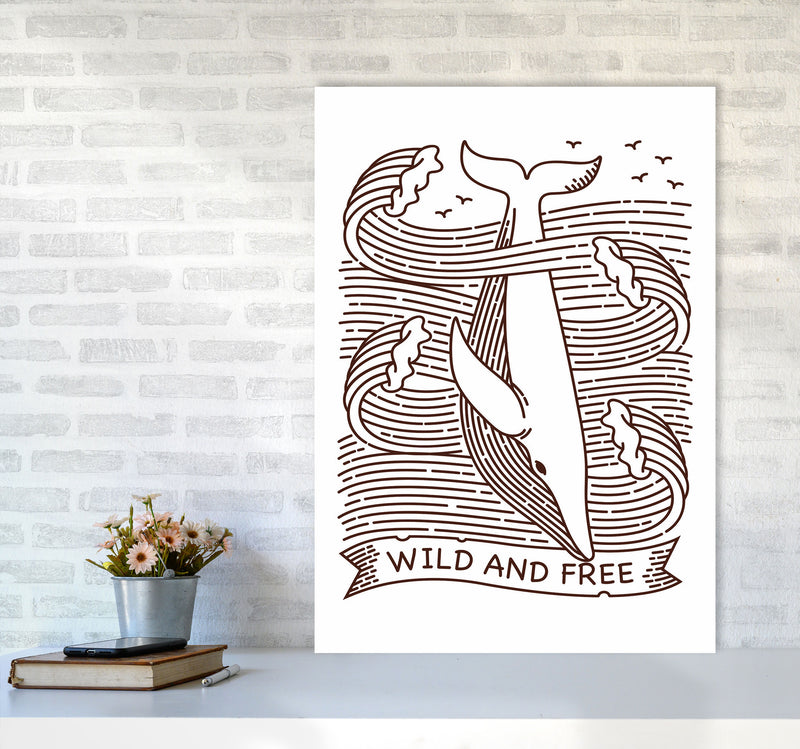 Wild And Free Whale Art Print by Jason Stanley A1 Black Frame