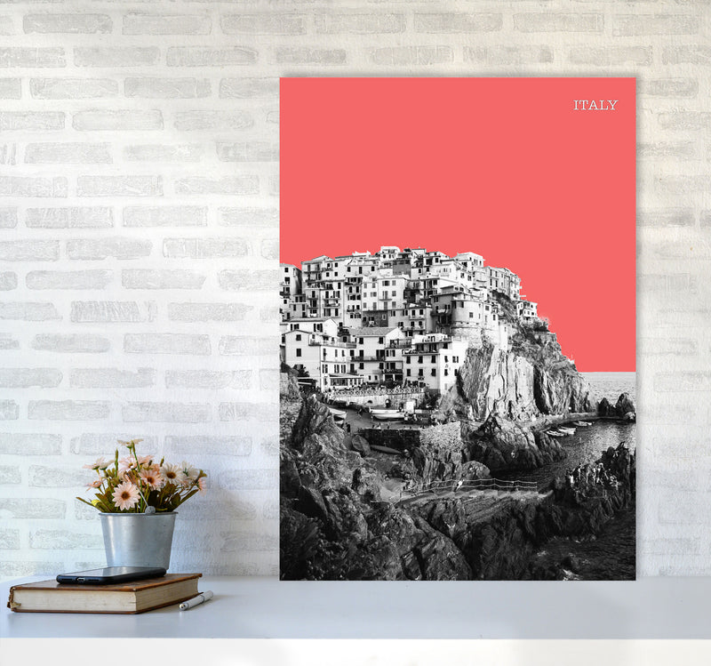 Halftone Italy Red Art Print by Jason Stanley A1 Black Frame